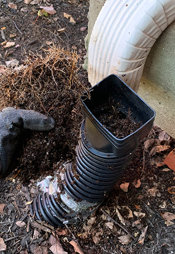 clogged downspout